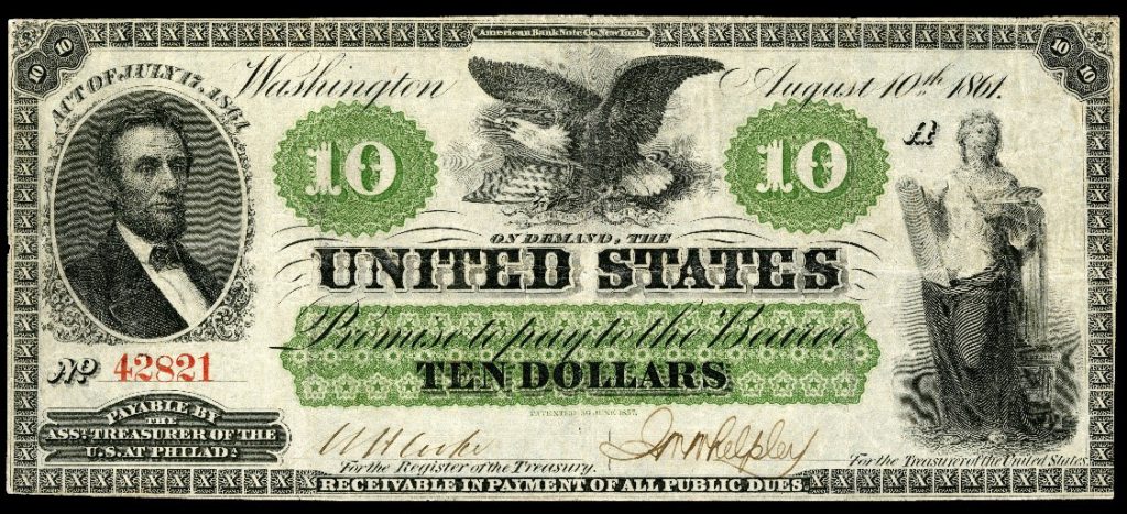 greenbacks lincoln 1861